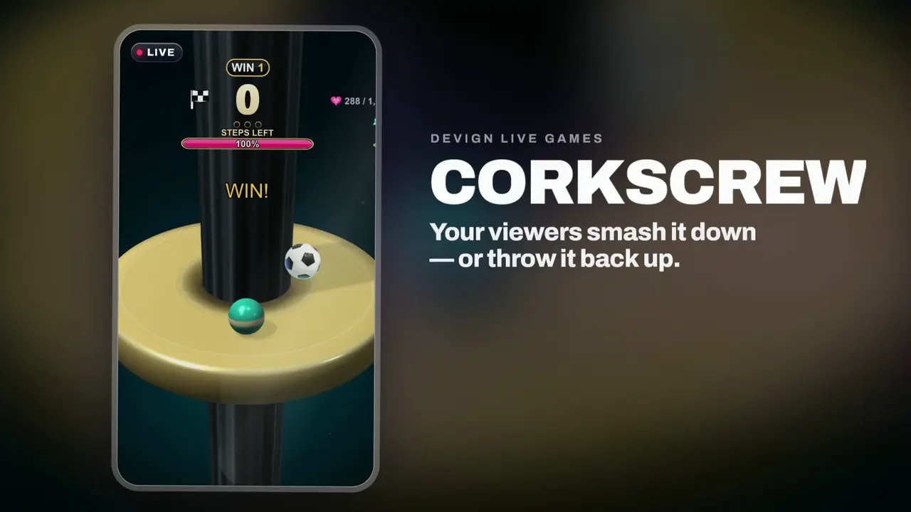Corkscrew, spiral tower ball game for TikTok LIVE: gameplay screenshot 1