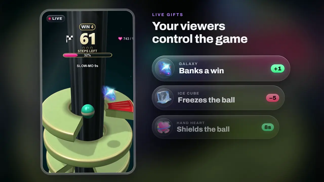 Corkscrew, spiral tower ball game for TikTok LIVE: gameplay screenshot 3