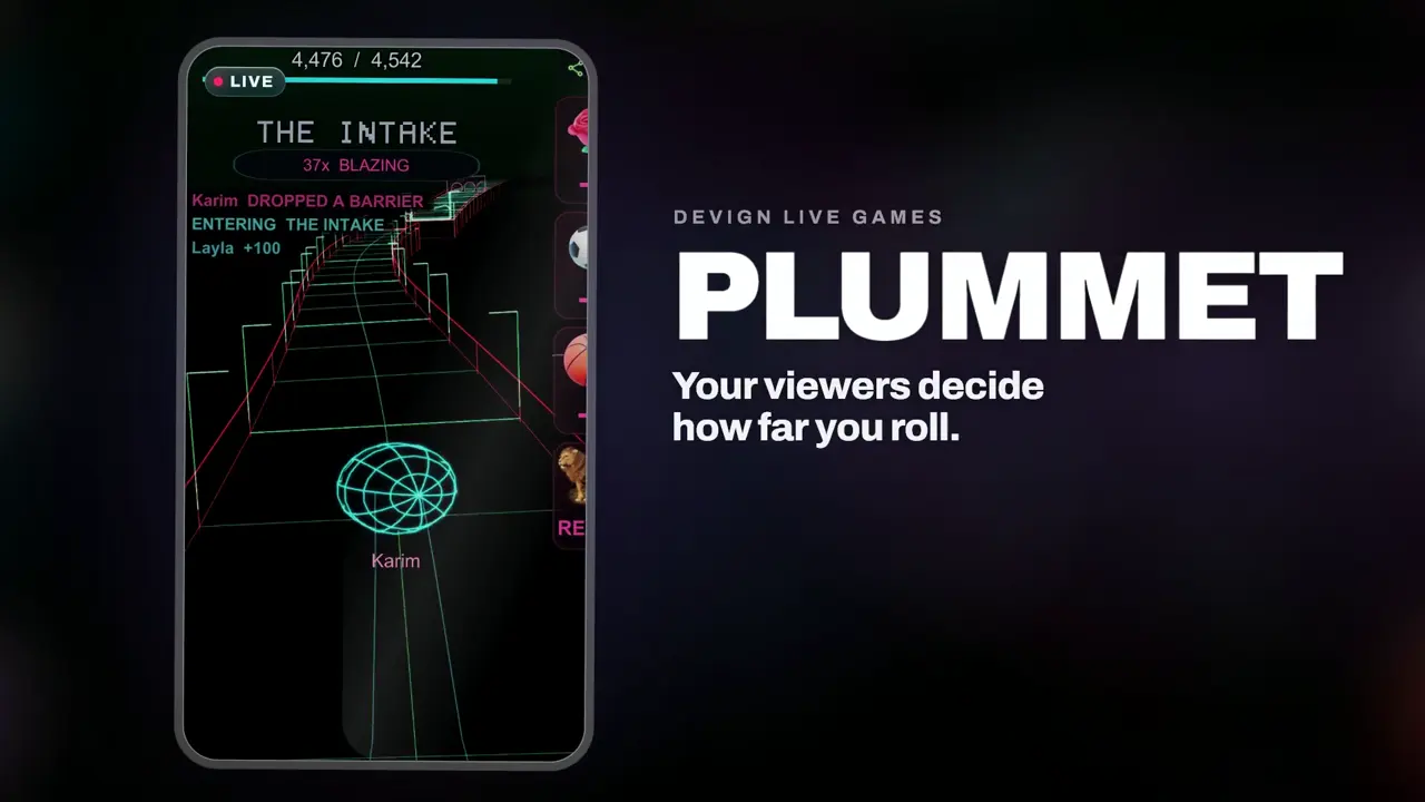 Plummet, ball rolling arcade game for TikTok LIVE: gameplay screenshot 2