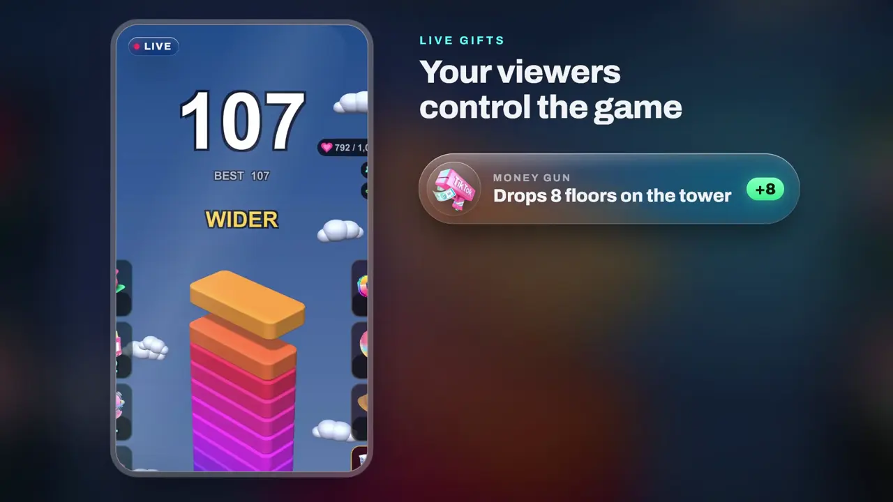 Spire, tower building game for TikTok LIVE: gameplay screenshot 2