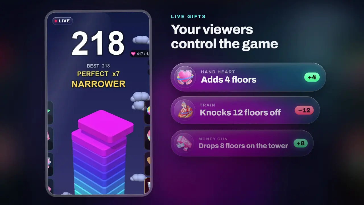 Spire, tower building game for TikTok LIVE: gameplay screenshot 3