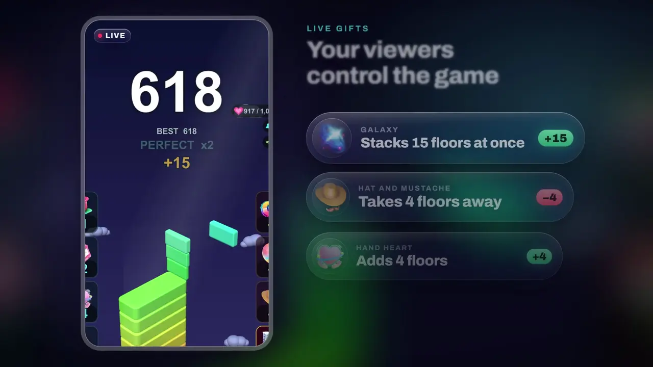 Spire, tower building game for TikTok LIVE: gameplay screenshot 4