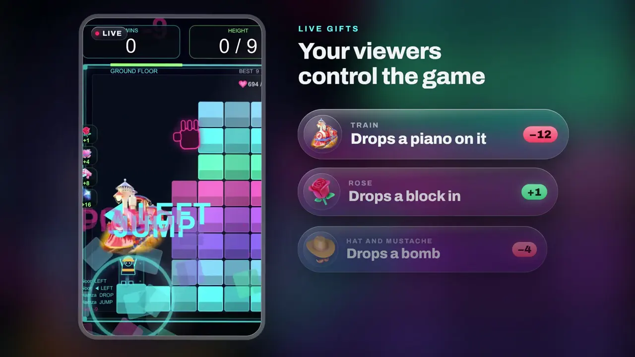 Stacker, block stacking game for TikTok LIVE: gameplay screenshot 4