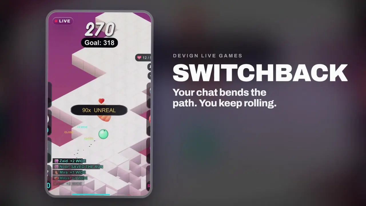 Switchback, ball rolling arcade game for TikTok LIVE: gameplay screenshot 1