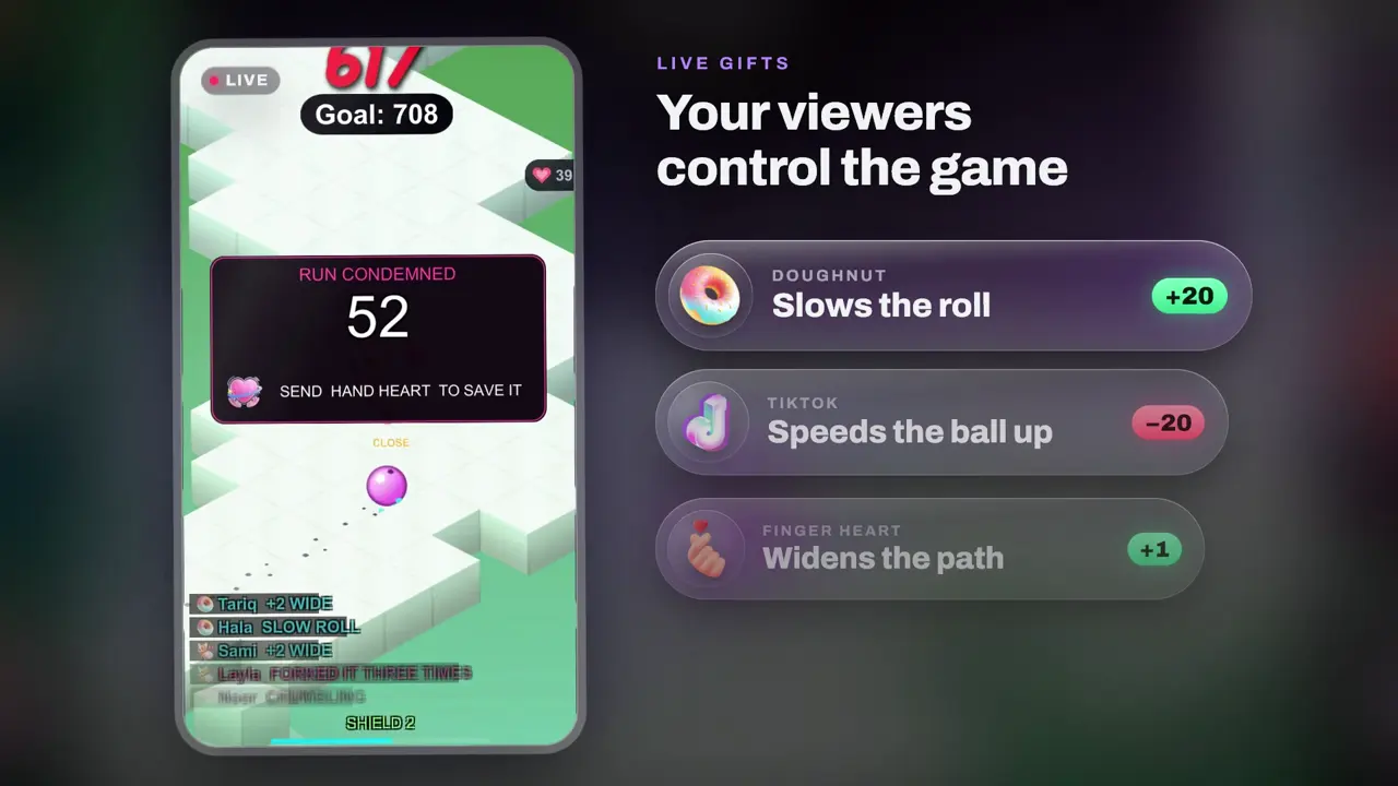 Switchback, ball rolling arcade game for TikTok LIVE: gameplay screenshot 3