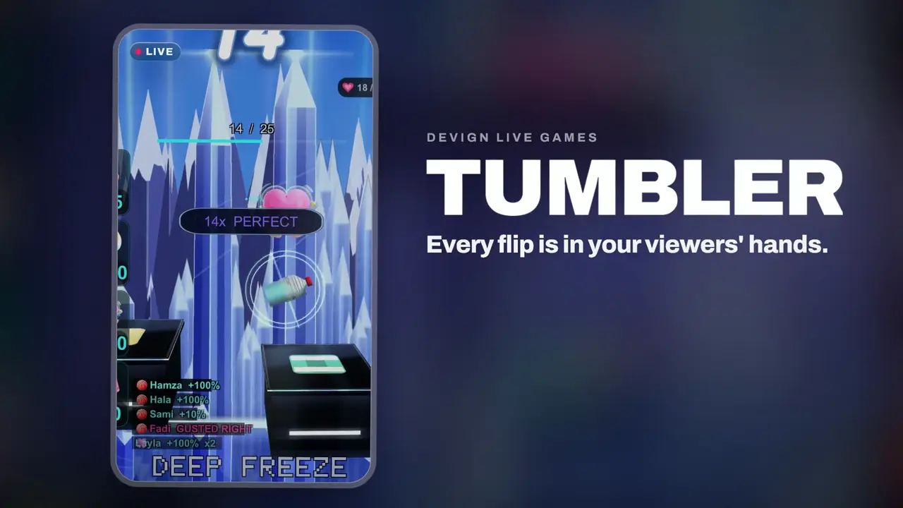 Tumbler, bottle flip game for TikTok LIVE: gameplay screenshot 1