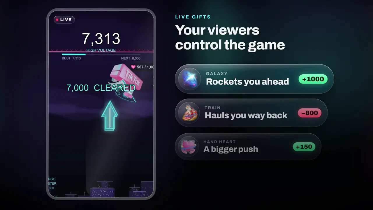 Updraft, one-button flying game for TikTok LIVE: gameplay screenshot 4